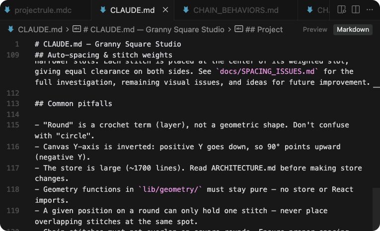 Notes on a common pitfall: placing stitches visually without respecting construction order