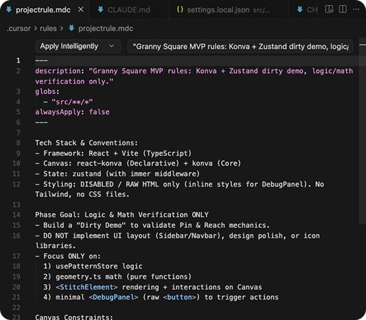 Project rule written for the build