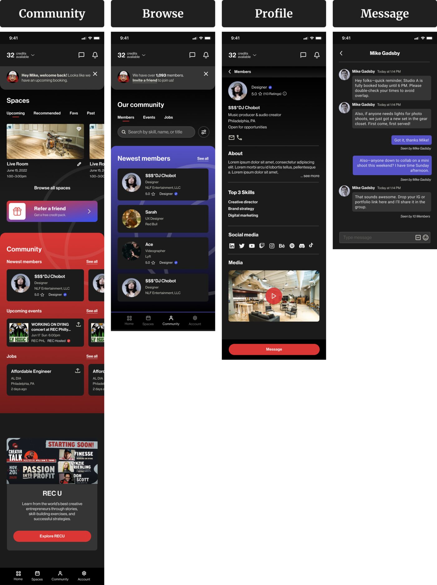 High-fidelity community screens