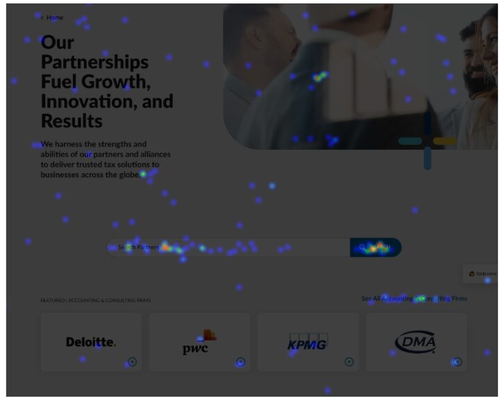 Heatmap of the old page