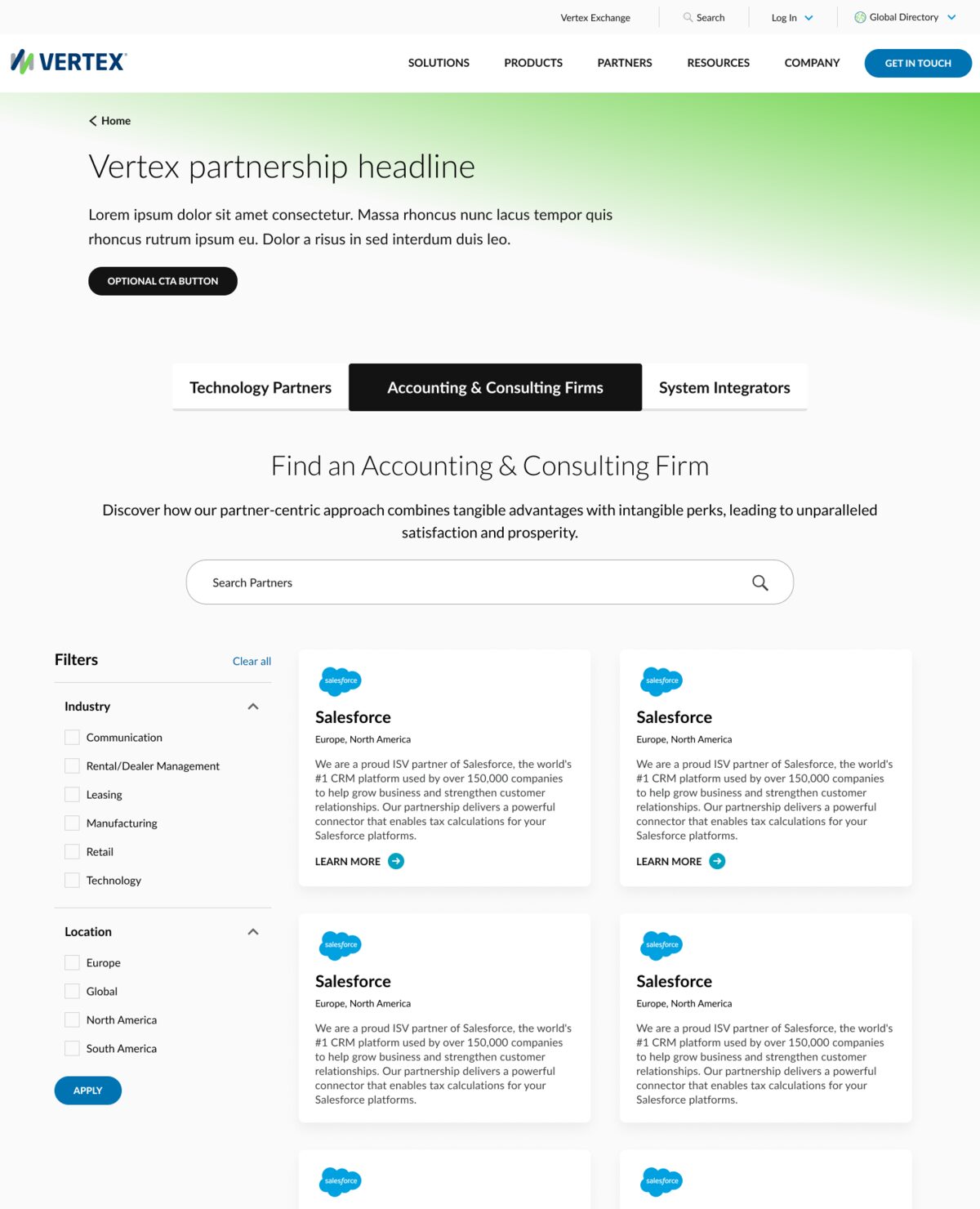 Consulting firms page